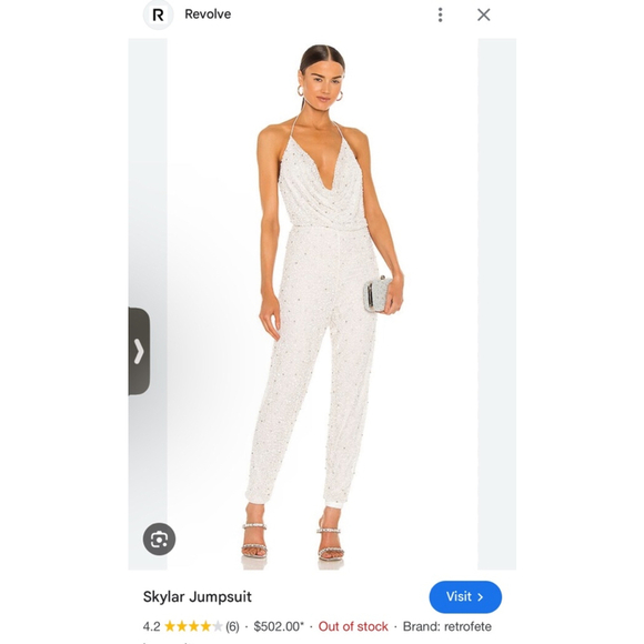 Retroféte Pants - New Retroféte Skylar Jumpsuit White Size S Sold Out Online